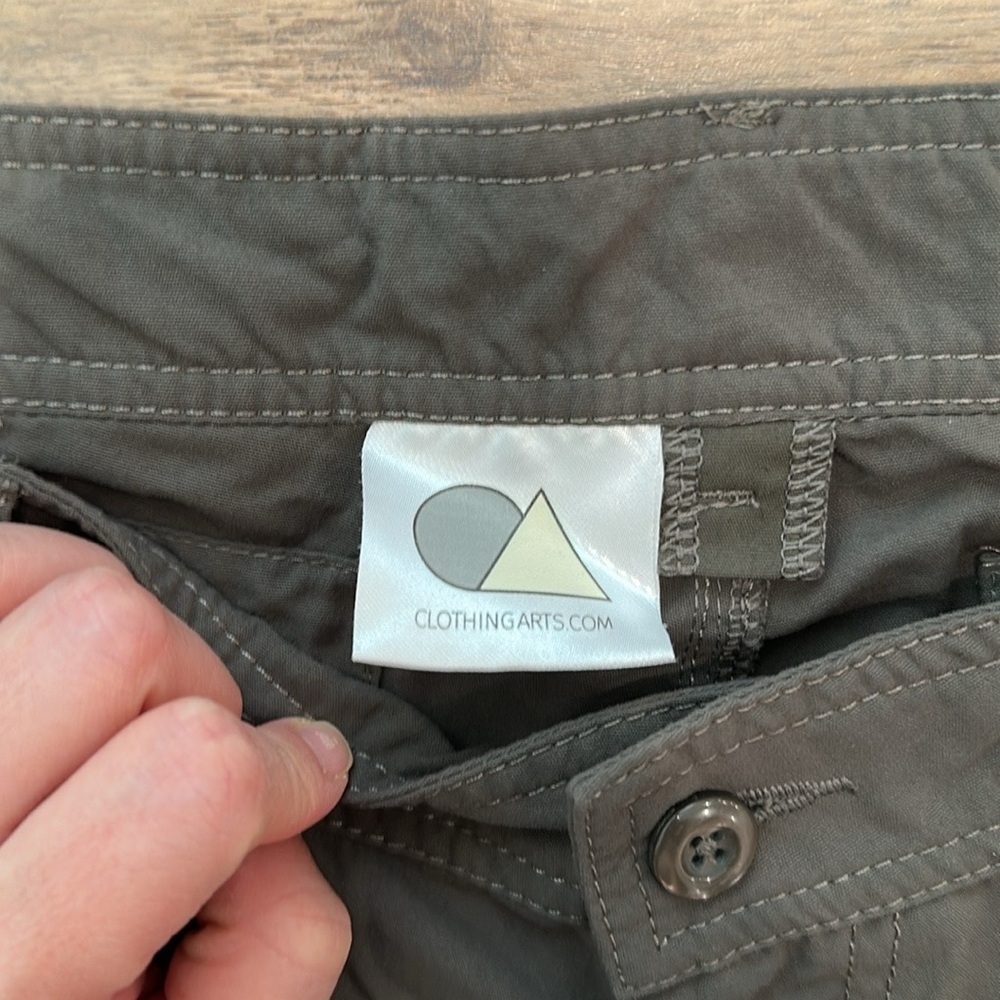 Clothing arts grey olive Cargo pick pocket proof adventure travel shorts - Picture 8 of 10